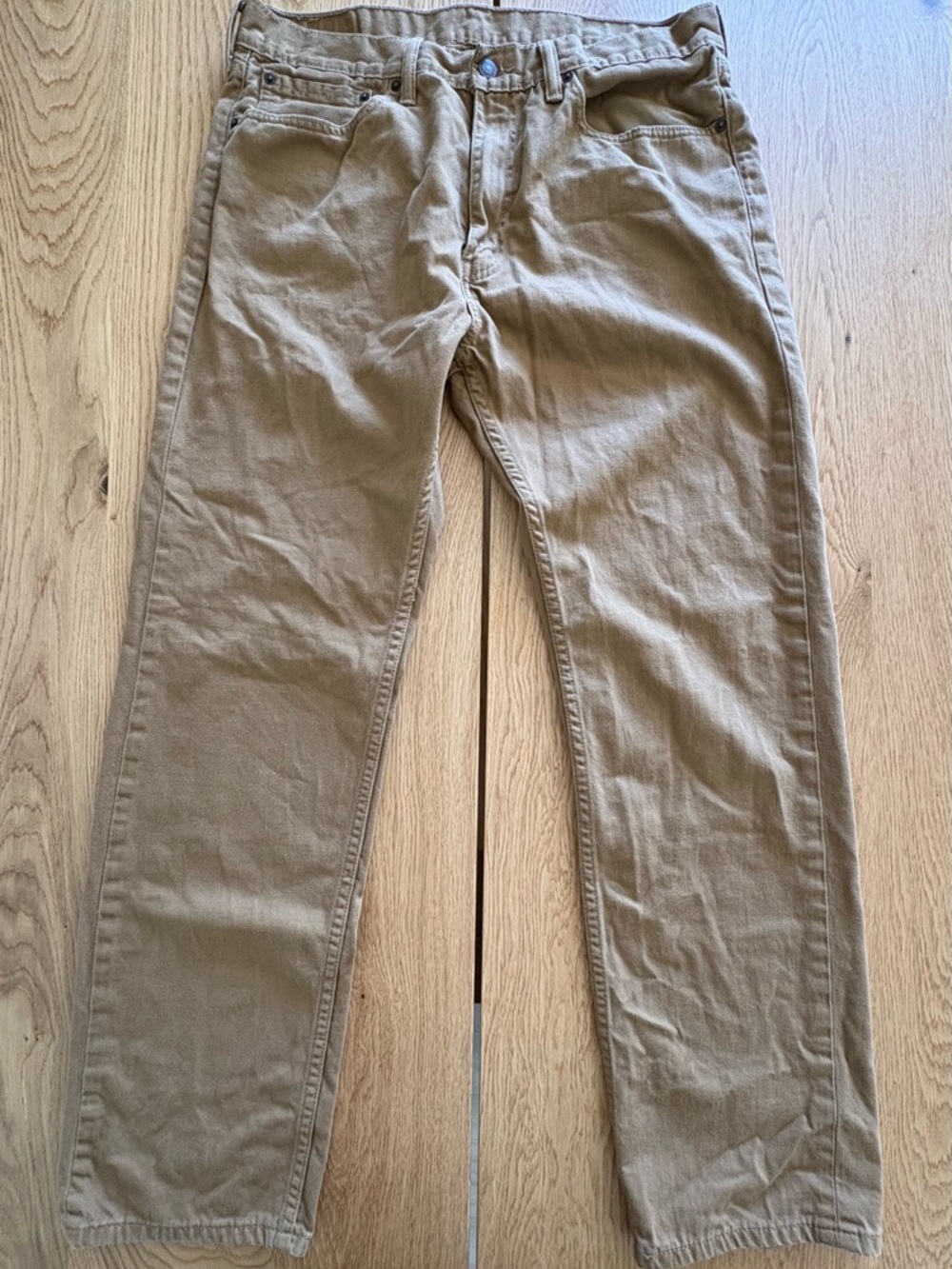 Levis 505 Regular Fit Men Khaki Brown Denim Jeans Pants W36 L32